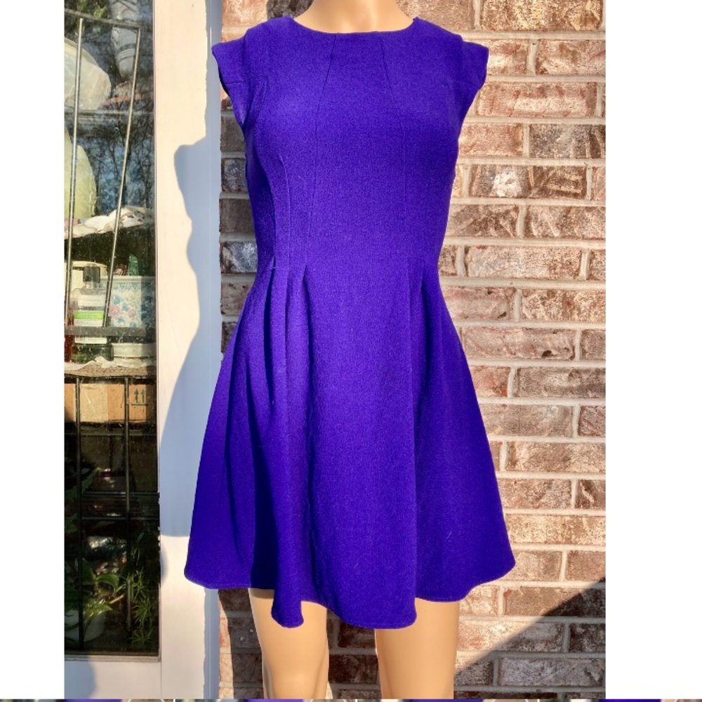 Purple Topshop Pleated Preppy Mini Dress